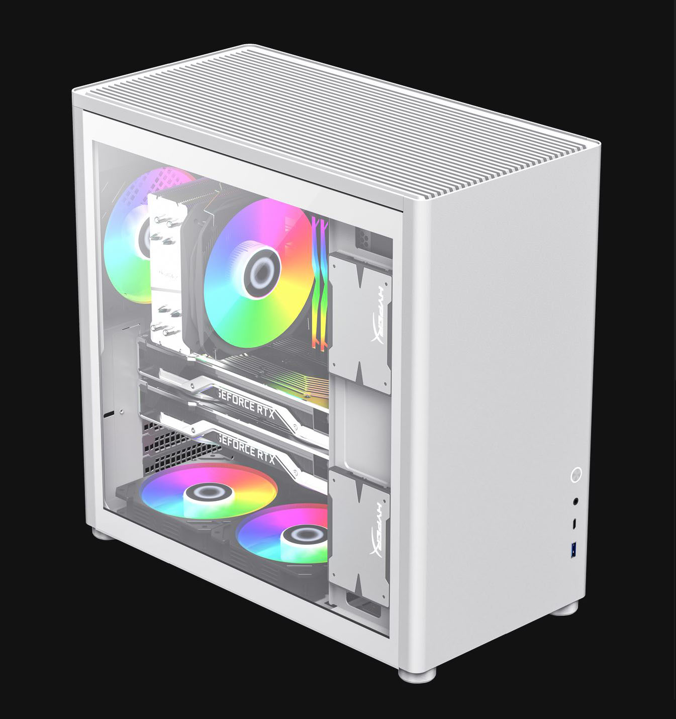 Gamemax Spark Pro Full White Steel/Tempered Glass USB3.0/Type C ATX Mid ...